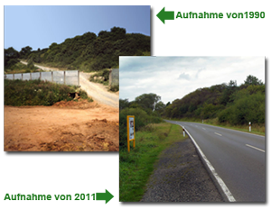 Durch die Vergleichsaufnahmen wird eindrucksvoll die Veränderung der Landschaft am Grünen Band dokumentiert. 